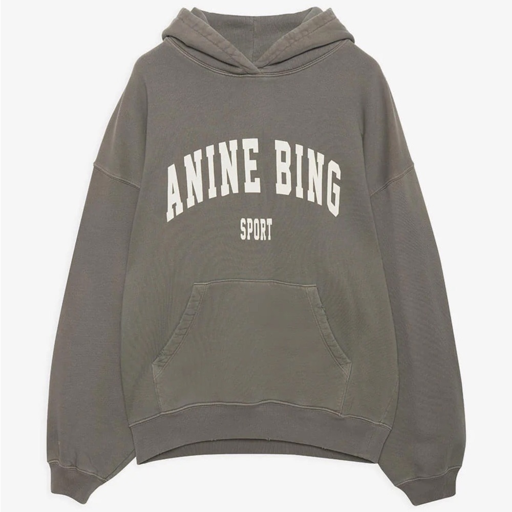 Anine Bing Light Olive Cotton HARVEY Hoodie